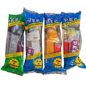 Star Wars PEZ Candy Dispensers Lot of 4 C3PO Yoda bobba Fett Stormtrooper Sealed